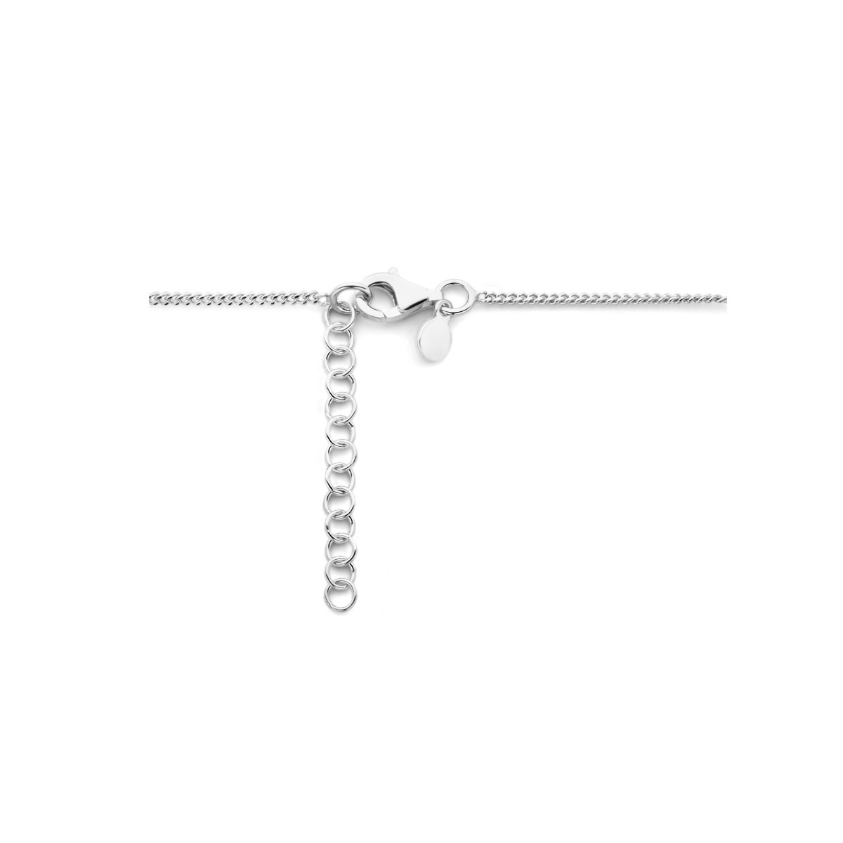 Combi-ketting met paperclip- en gourmetschakel zilver - Lengte 42 + 3 cm