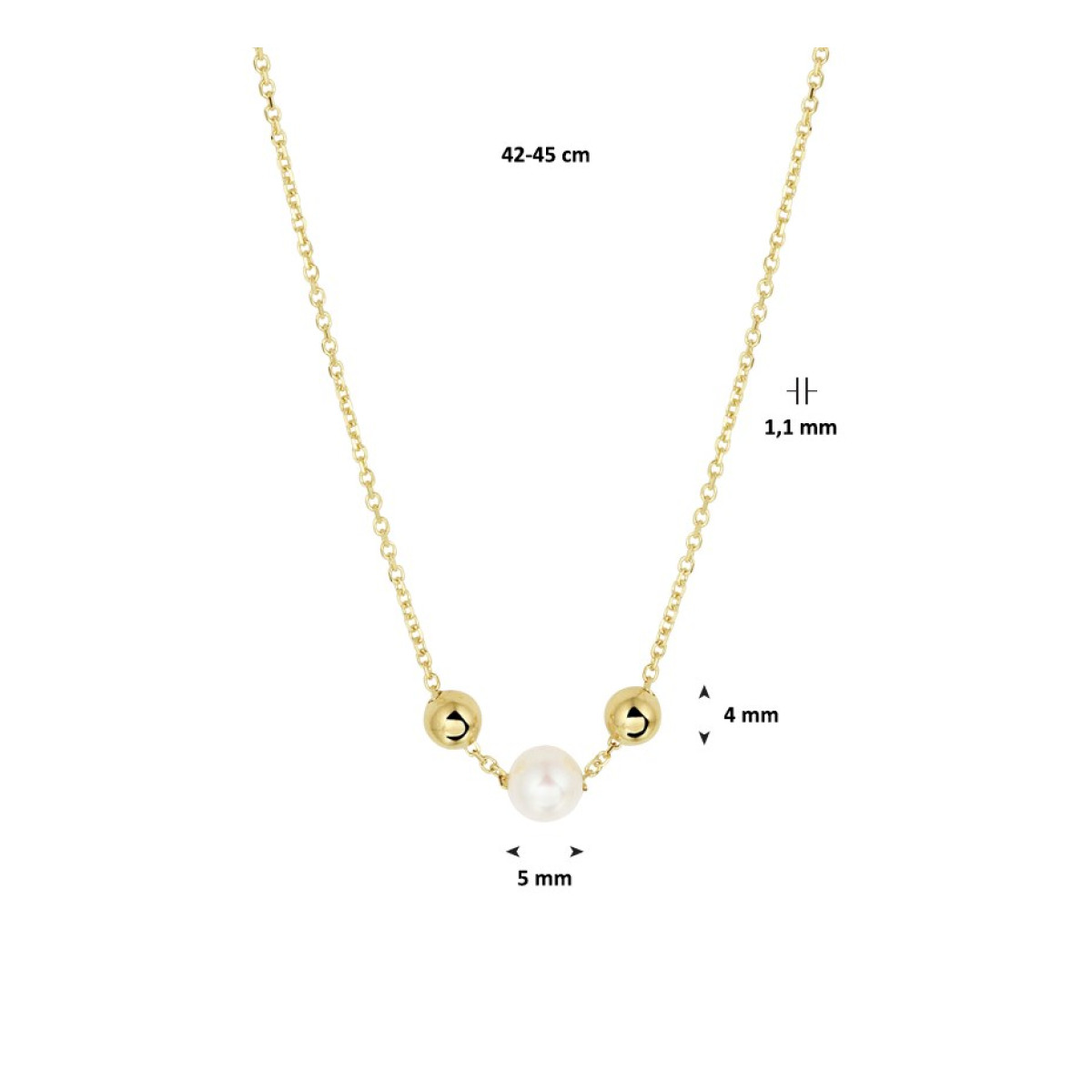 Dames edelsteen ketting met parel