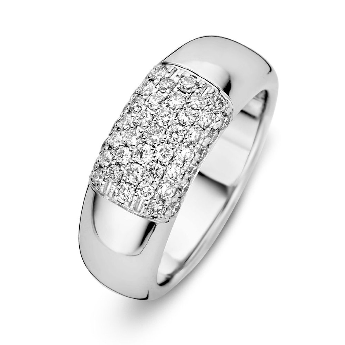 Damesring van witgoud en pavé diamant 0.67 crt.