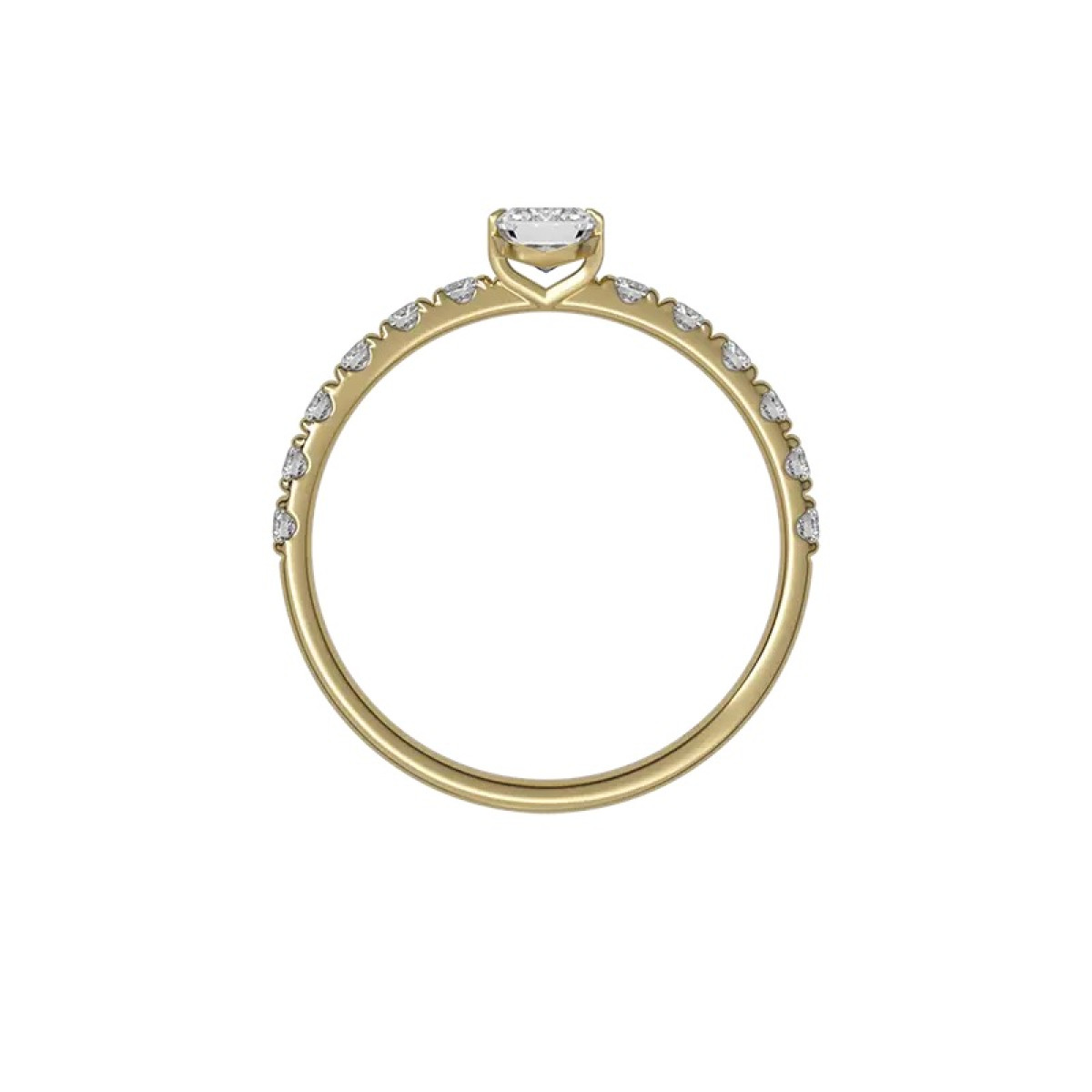 Delve 18-karaat Gouden ring 003 met lab grown emerald diamant en lab grown diamanten band 0.74 crt