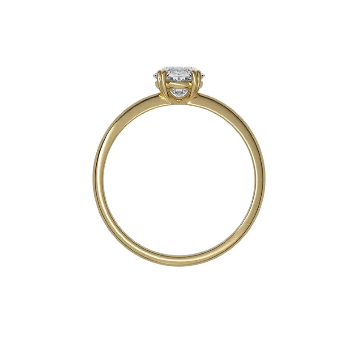 Delve 18-karaat Gouden solitaire ring 008 met ovale lab grown diamant 1.00 crt