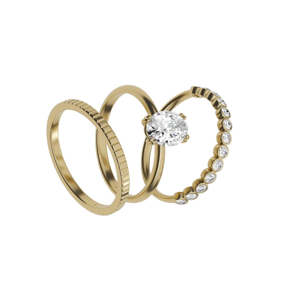 Delve 18-karaat Gouden solitaire ring 008 met ovale lab grown diamant 1.00 crt