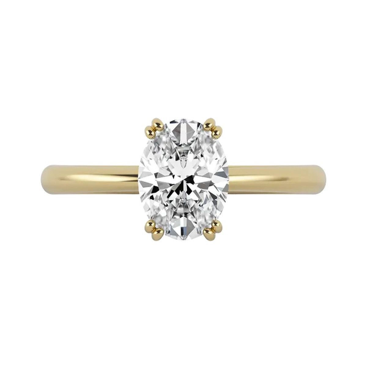 Delve 18-karaat Gouden solitaire ring 008 met ovale lab grown diamant 1.00 crt