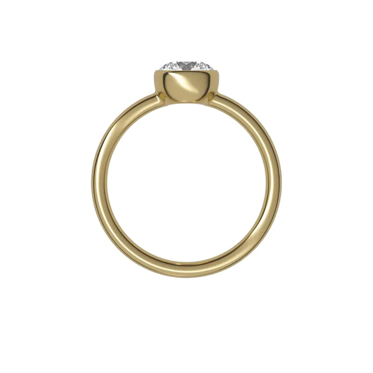 Delve 18-karaat Gouden solitaire ring 014 met briljant geslepen lab grown diamant 1.00 crt