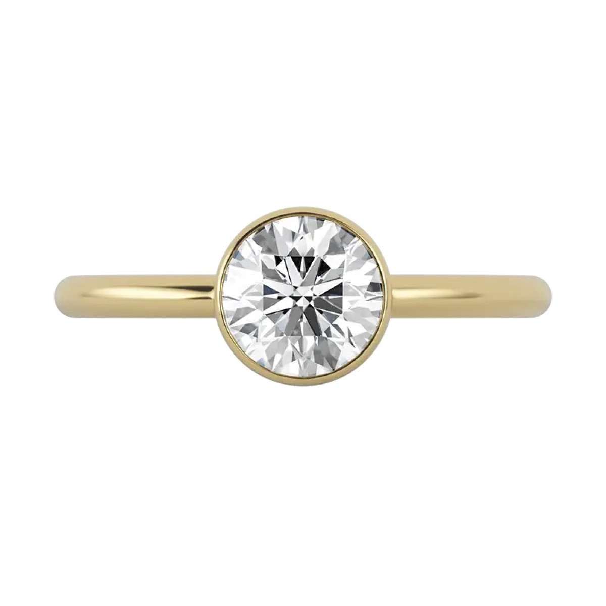 Delve 18-karaat Gouden solitaire ring 014 met briljant geslepen lab grown diamant 1.00 crt