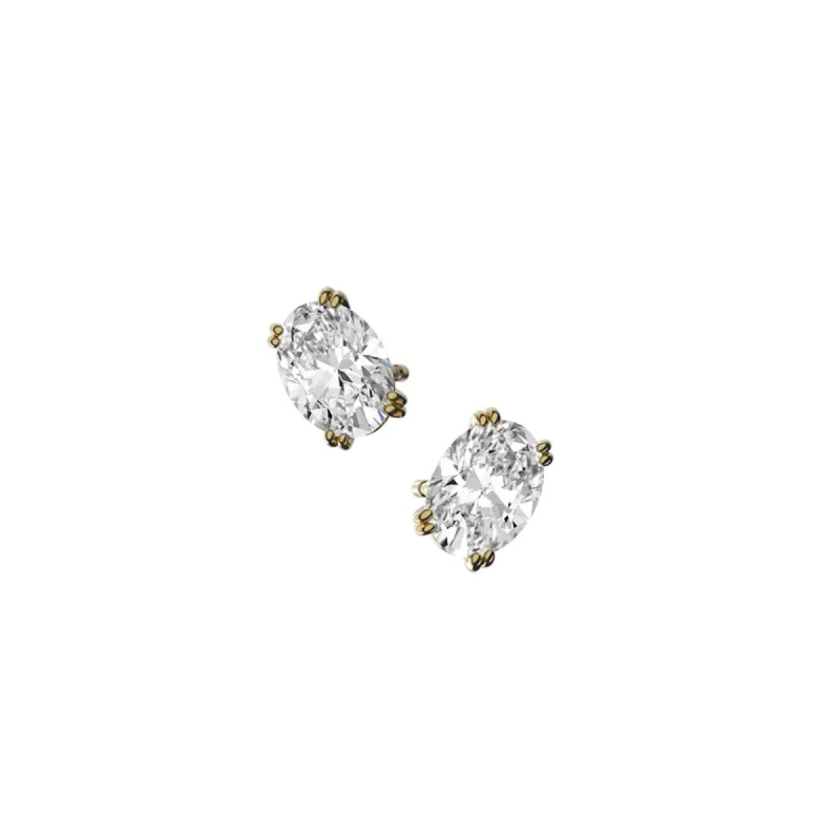 Delve oorbellen 004 - ovaal geslepen lab grown diamanten 0.60 crt 18-karaat goud - 3.8 mm x 5.5 mm