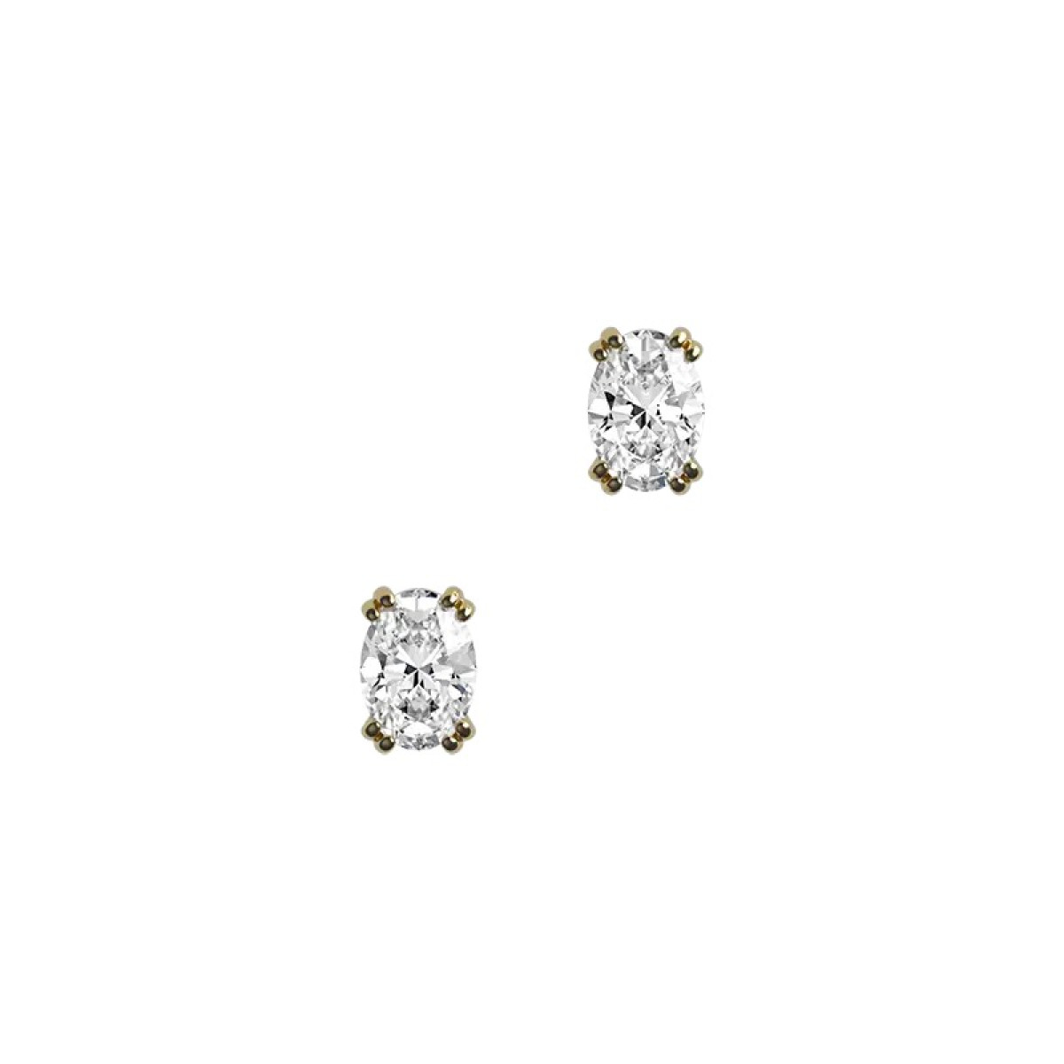Delve oorbellen 004 - ovaal geslepen lab grown diamanten 0.60 crt 18-karaat goud - 3.8 mm x 5.5 mm