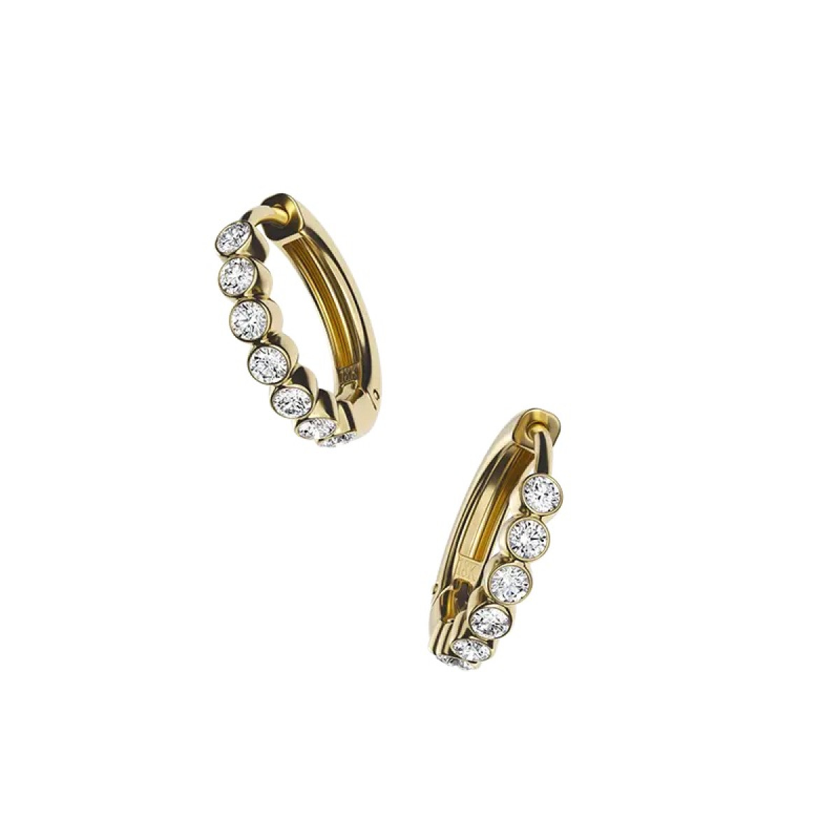 Delve oorbellen 016 - 18-karaat gouden oorringen met lab grown diamanten 1.00 crt - Diameter 15 mm
