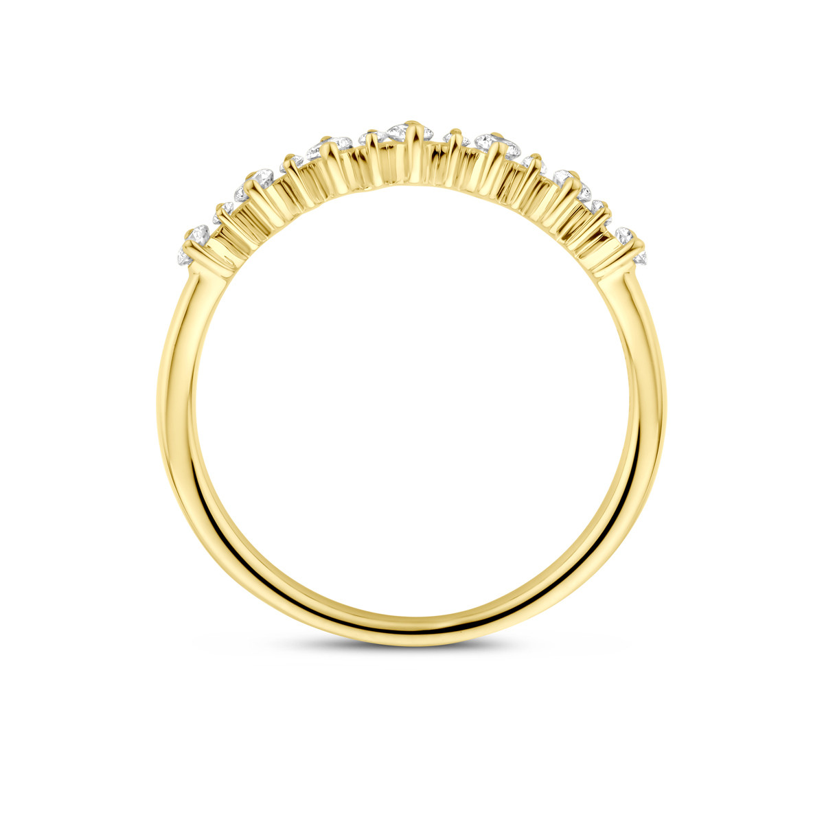 14-karaat gouden ring met lab grown diamanten 0.23 crt 2.5 mm breed