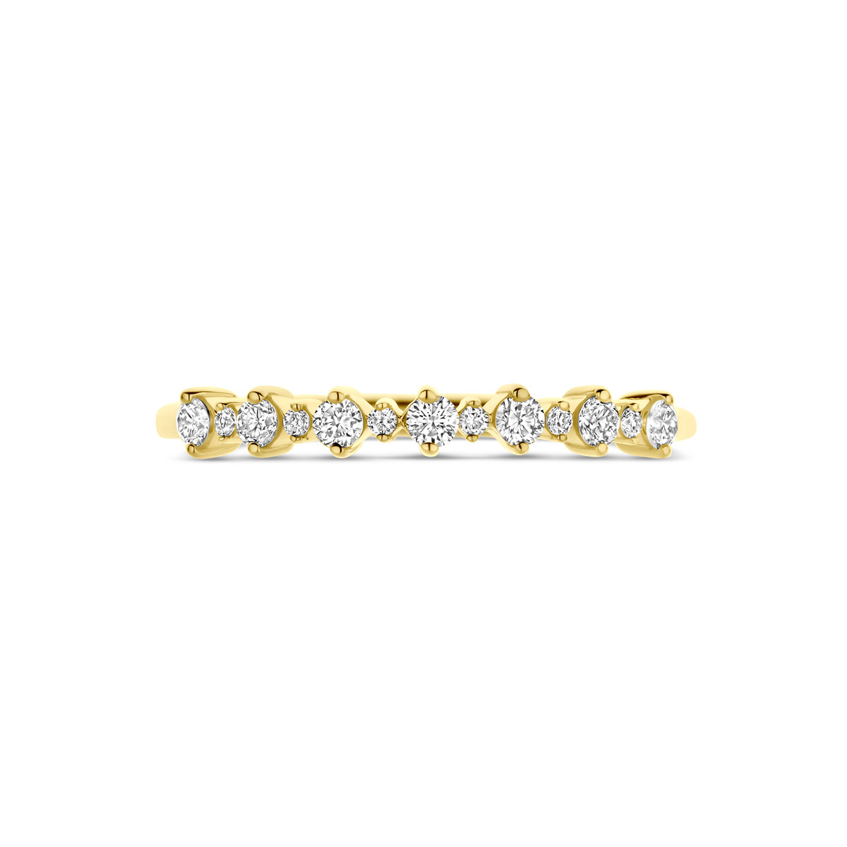 14-karaat gouden ring met lab grown diamanten 0.23 crt 2.5 mm breed