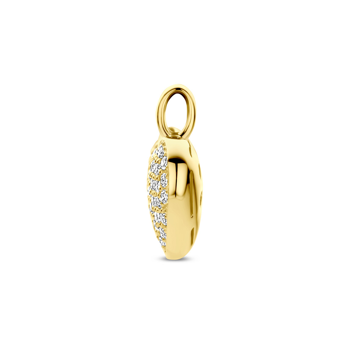 Dichte hartjes hanger met diamanten 14-karaat goud - 10.5 mm x 9 mm