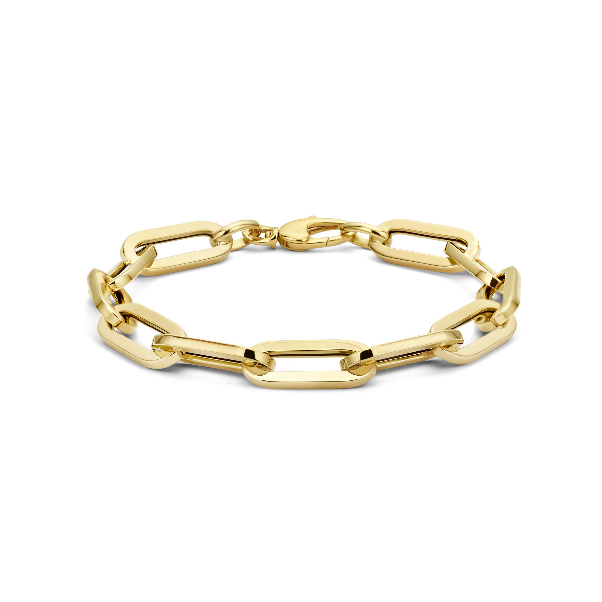 Echt gouden paperclip armband 8 mm - Lengte 19.5 cm