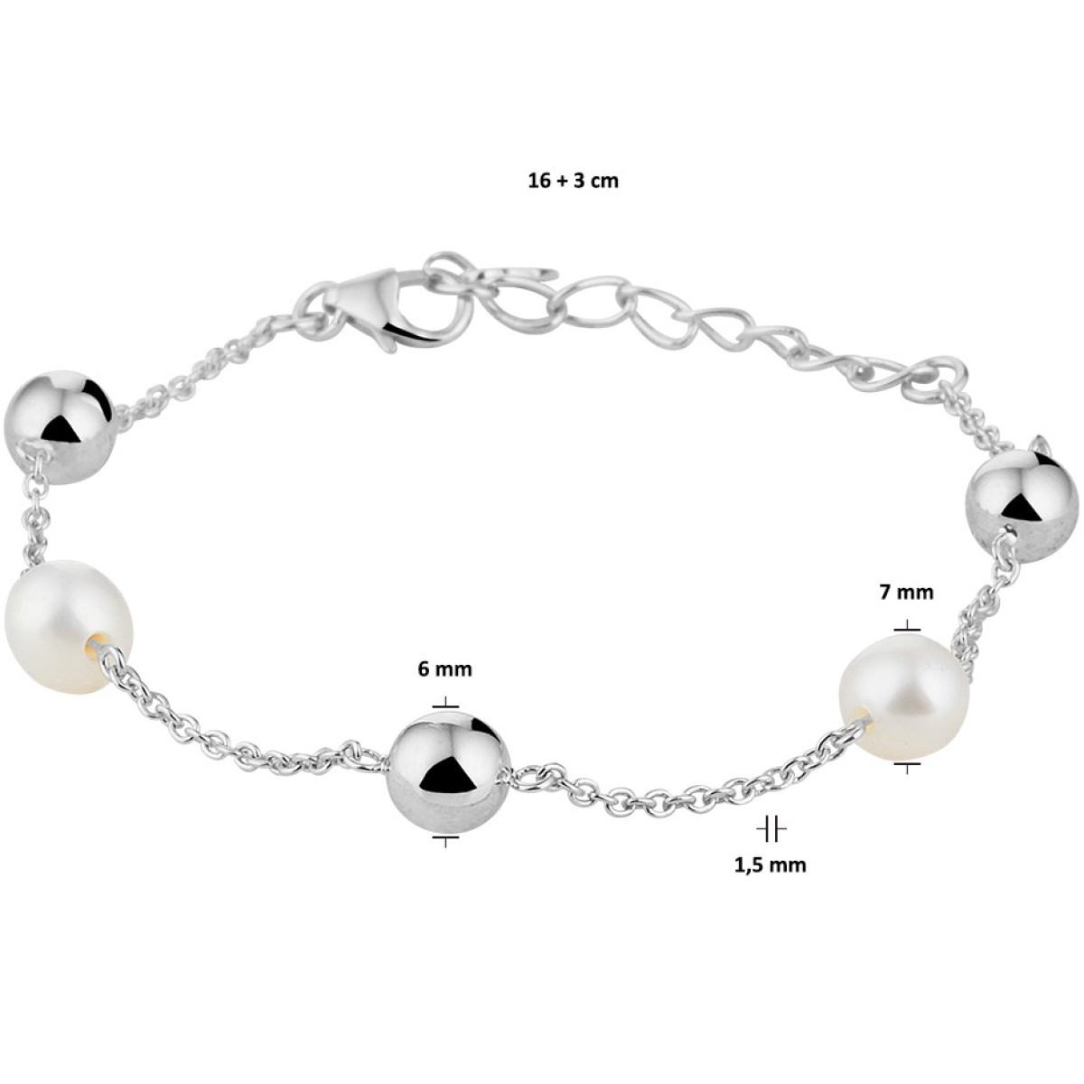 Edelsteen armband met parel