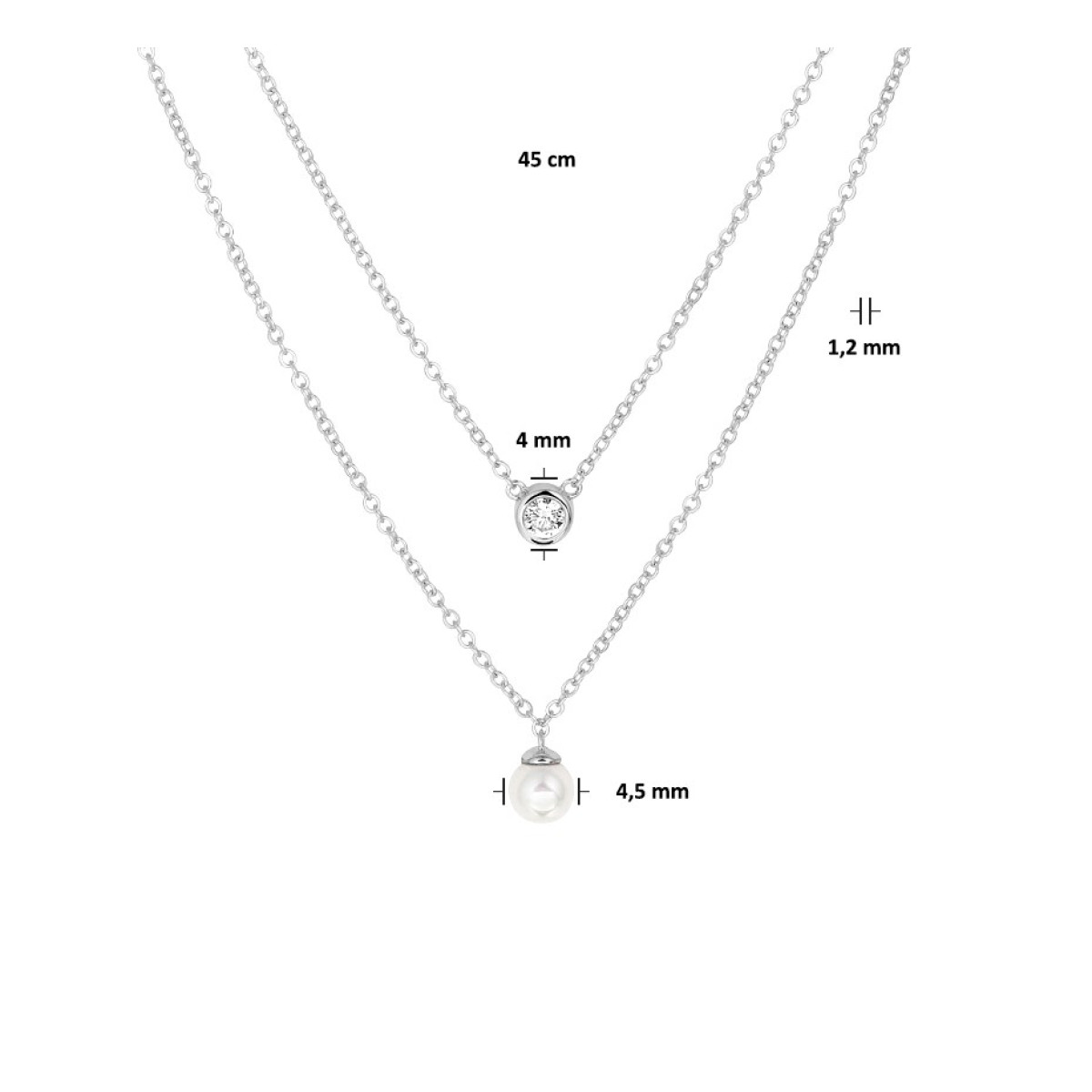 Edelsteen ketting met mooie parel
