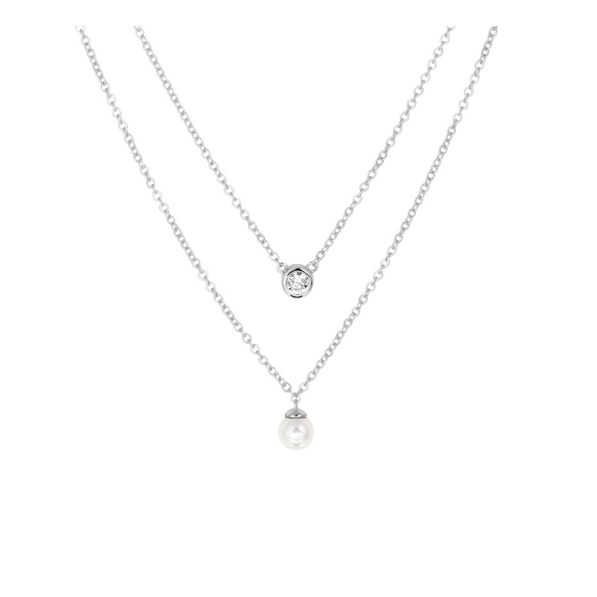 Edelsteen ketting met mooie parel