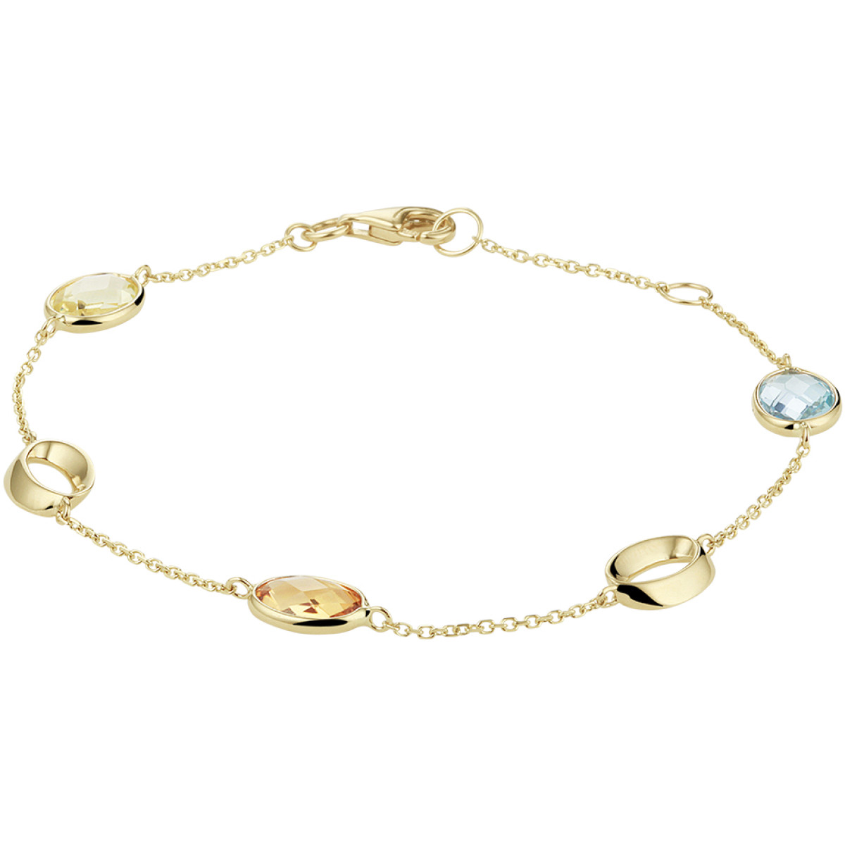Edelstenen armband topaas met kwarts en citrien