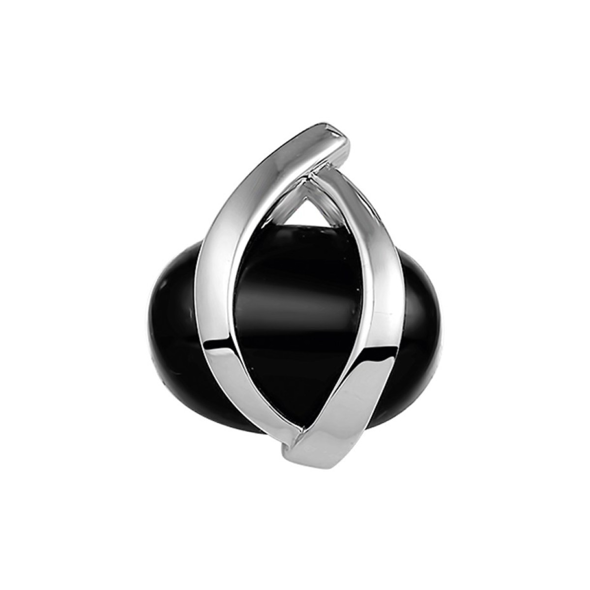 Edelstenen hanger met onyx in het 925 zilver