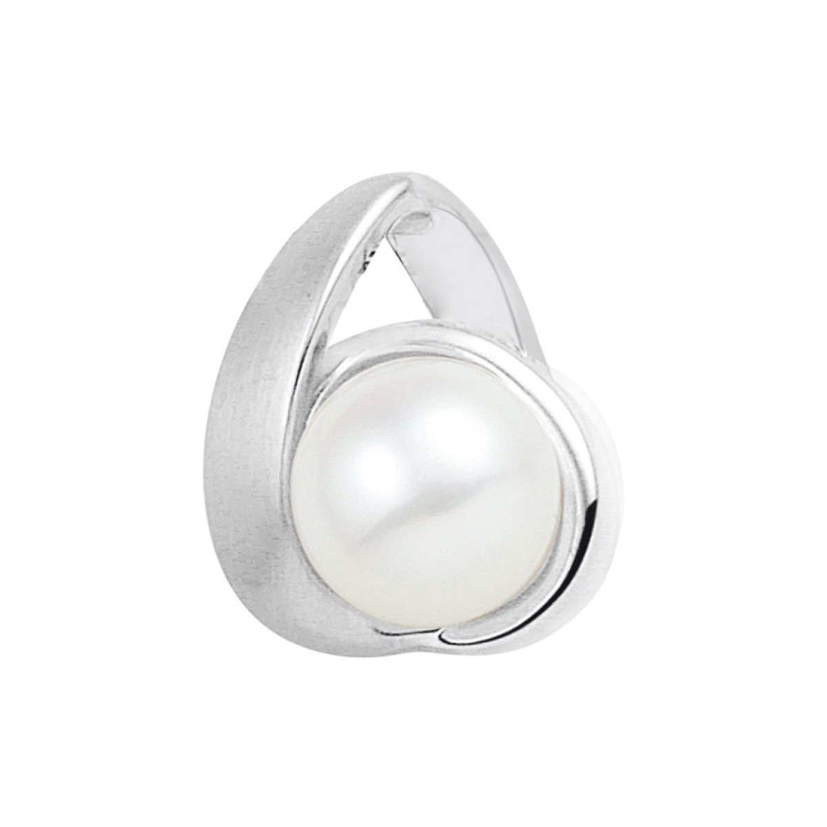 Edelstenen hanger met parel zilver
