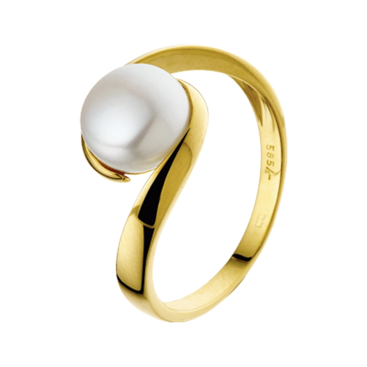 Elegante ring met parel van goud 10.5 mm