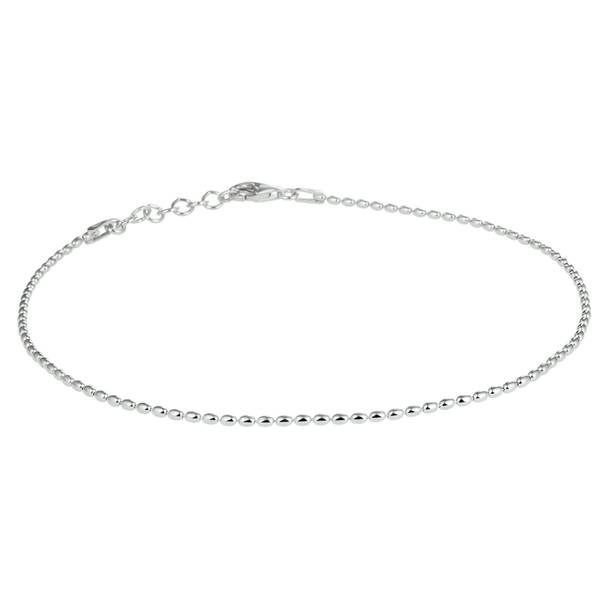 Enkelbandje met bolletjes zilver - Lengte 24 + 2 cm