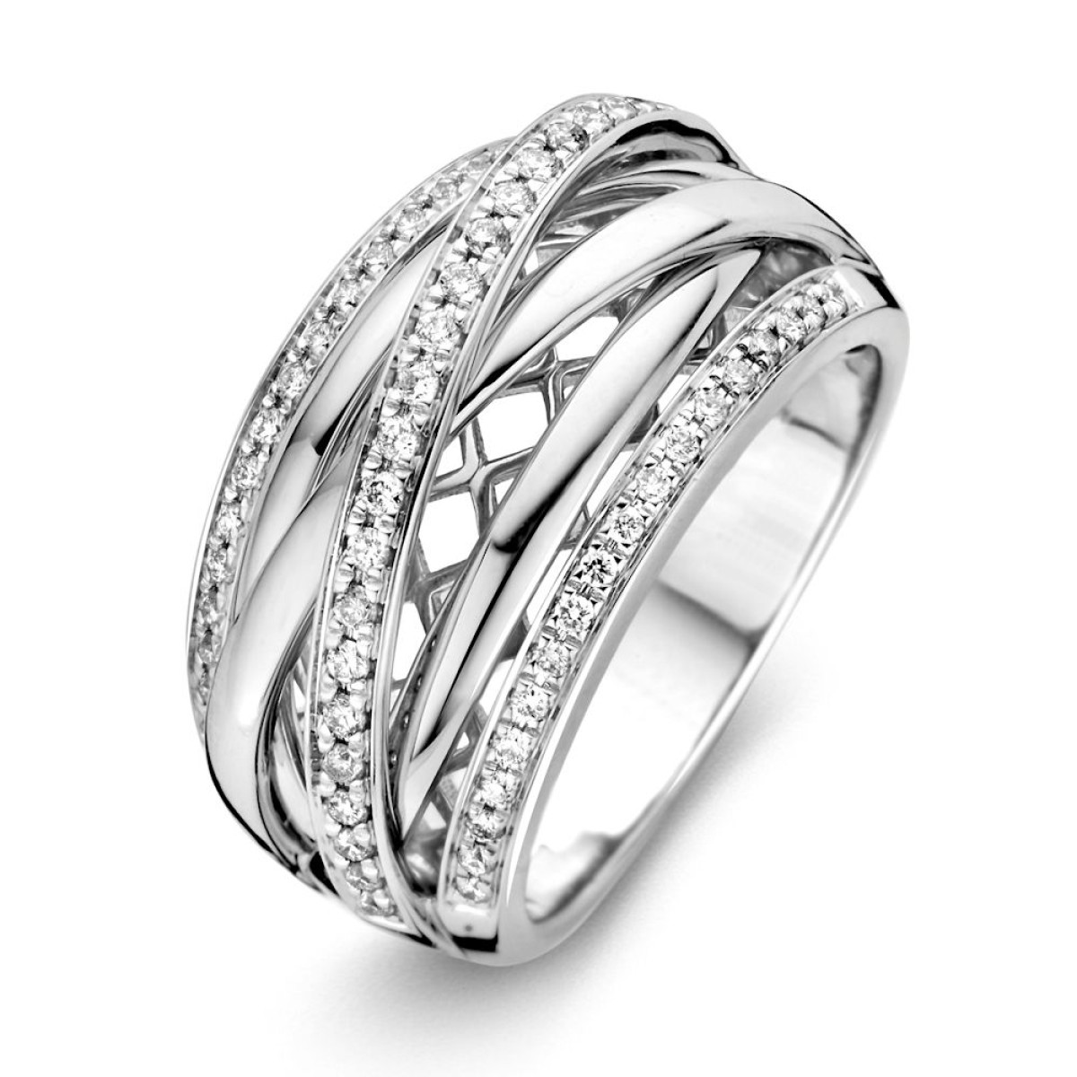 Exclusieve ring van witgoud met diamant 12.2 mm