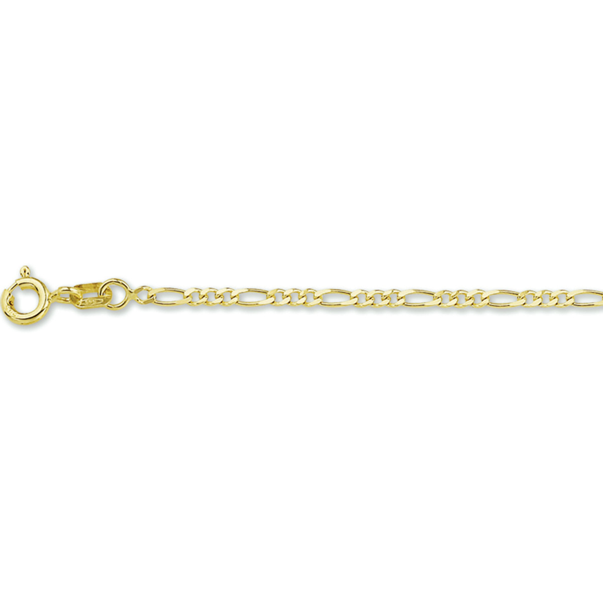 Figaro enkelbandje goud 1.6 mm - Lengte 24 + 2 cm