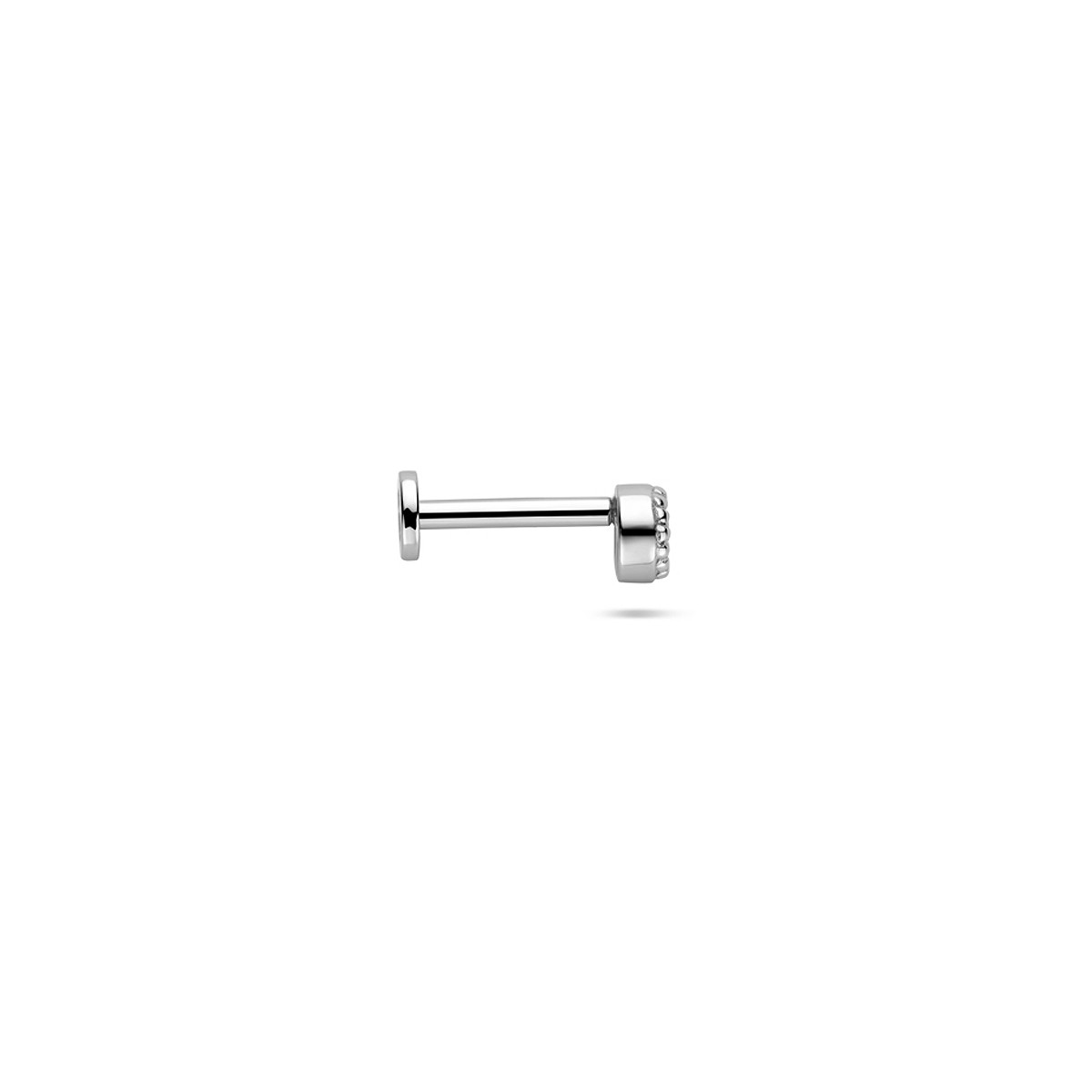 Flatback oorpiercing zilver met briljant geslepen zirkonia 3.3 mm - Per stuk
