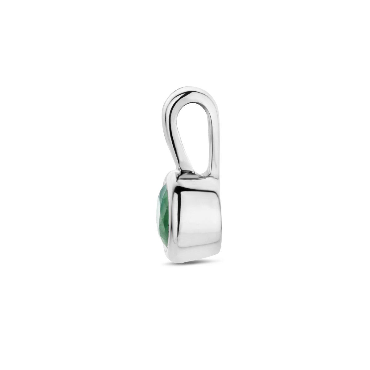 Geboortesteen hanger met smaragd 0.25 crt zilver - mei