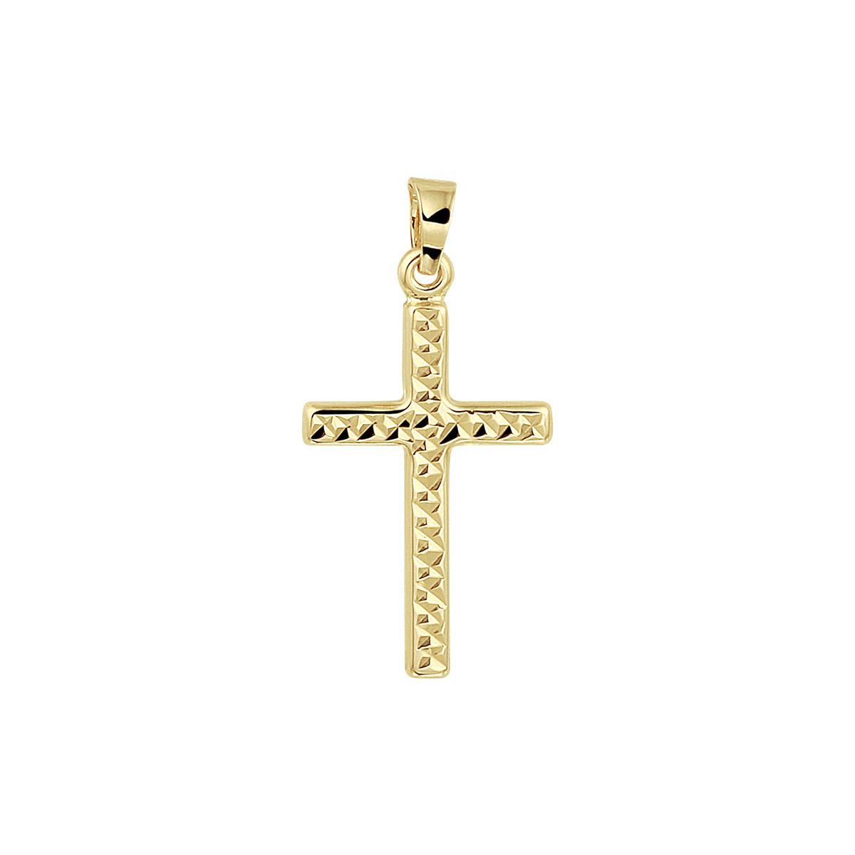Gediamanteerde gouden hanger kruis - 25 x 13 mm