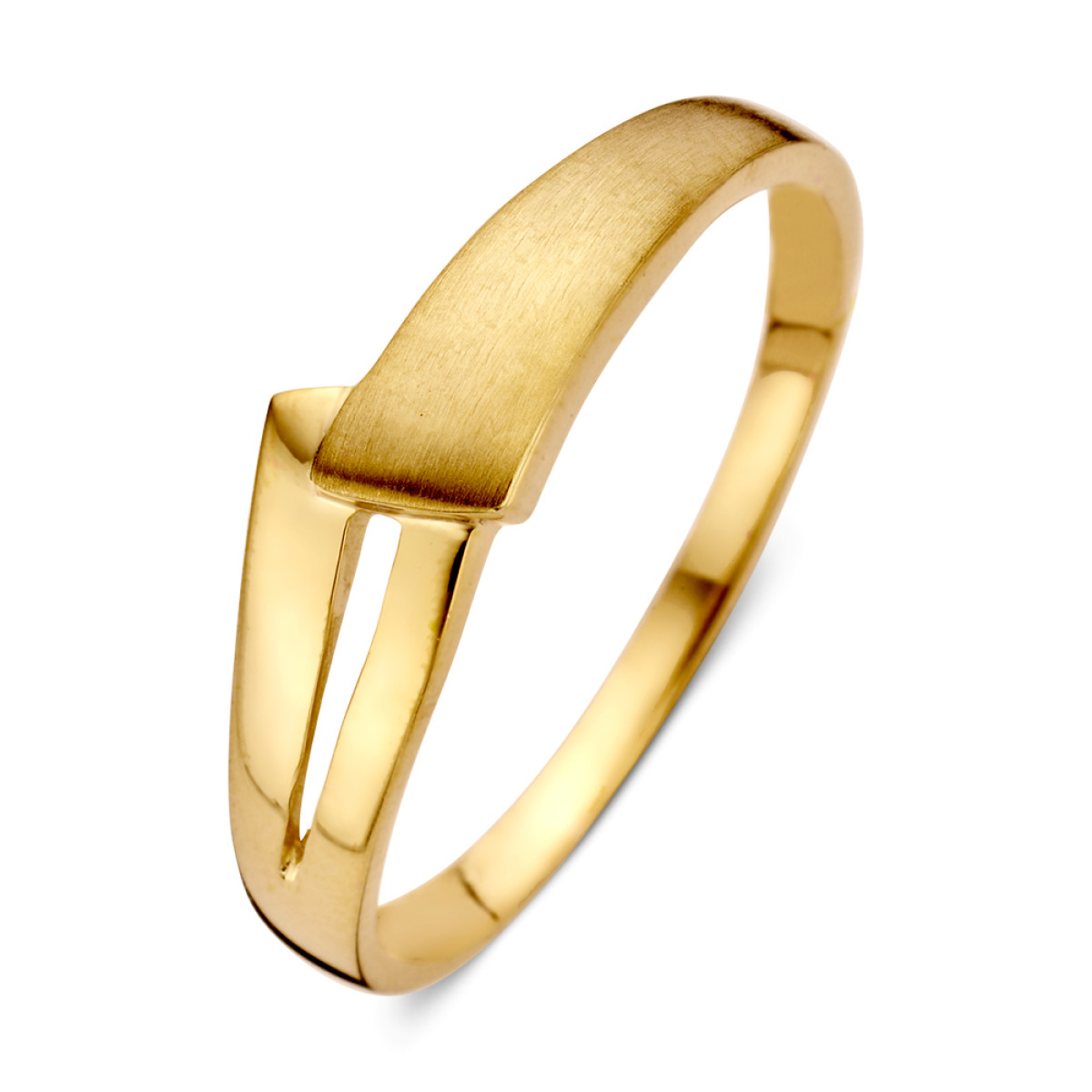Geelgouden half-matte damesring