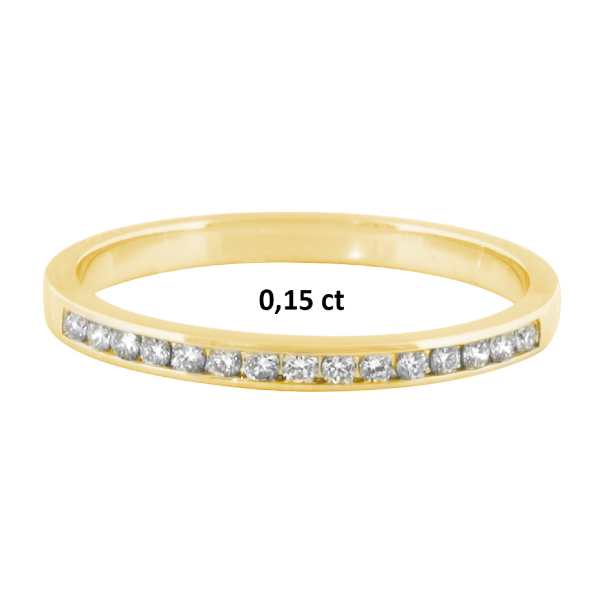 Geelgouden ring met diamant rij