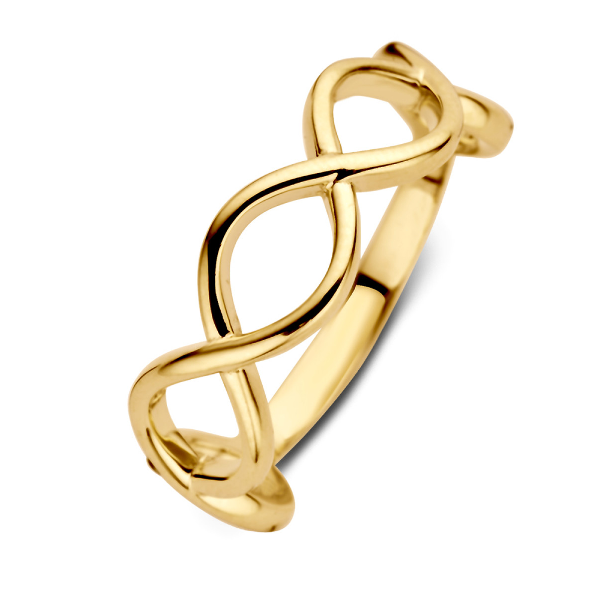Geelgouden ring met gevlochten patroon 7 mm