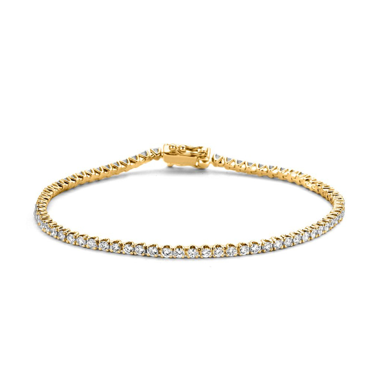 Geelgouden tennisarmband briljant geslepen diamant 1.04 crt