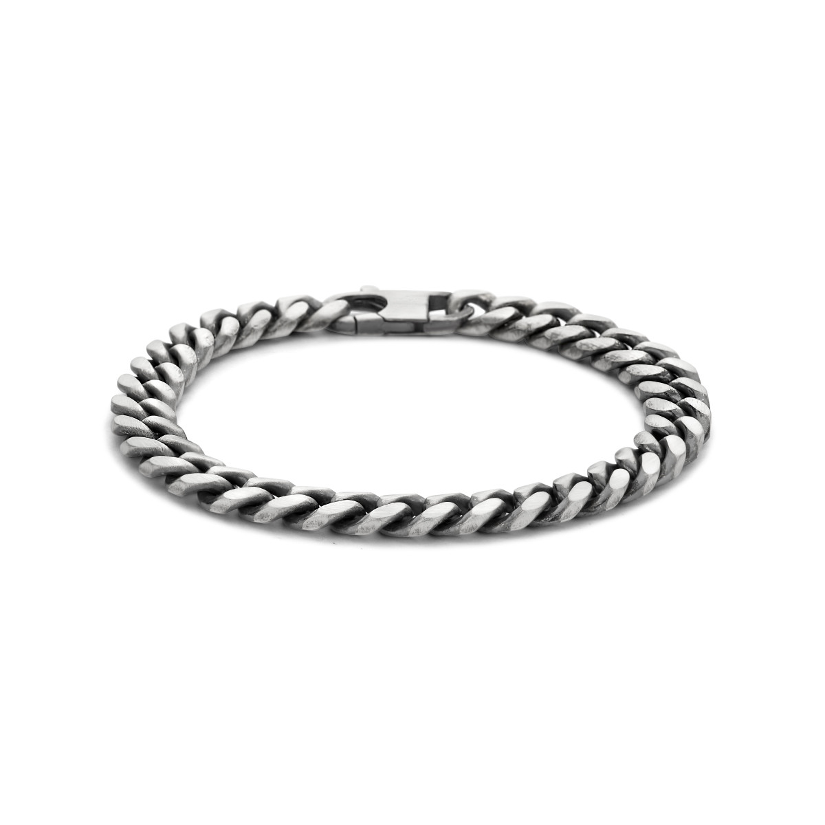 Geoxideerd zilveren gourmet armband 8.5 mm