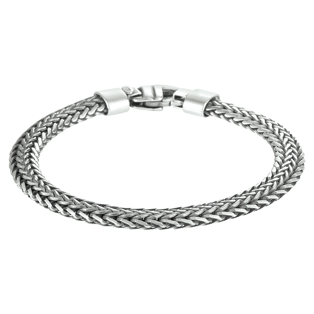 Geoxideerde zilveren vossenstaart armband 7.0 mm - Lengte 20 cm