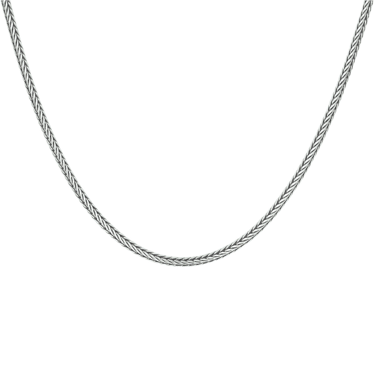 Geoxideerde zilveren vossenstaart ketting 2.0 mm