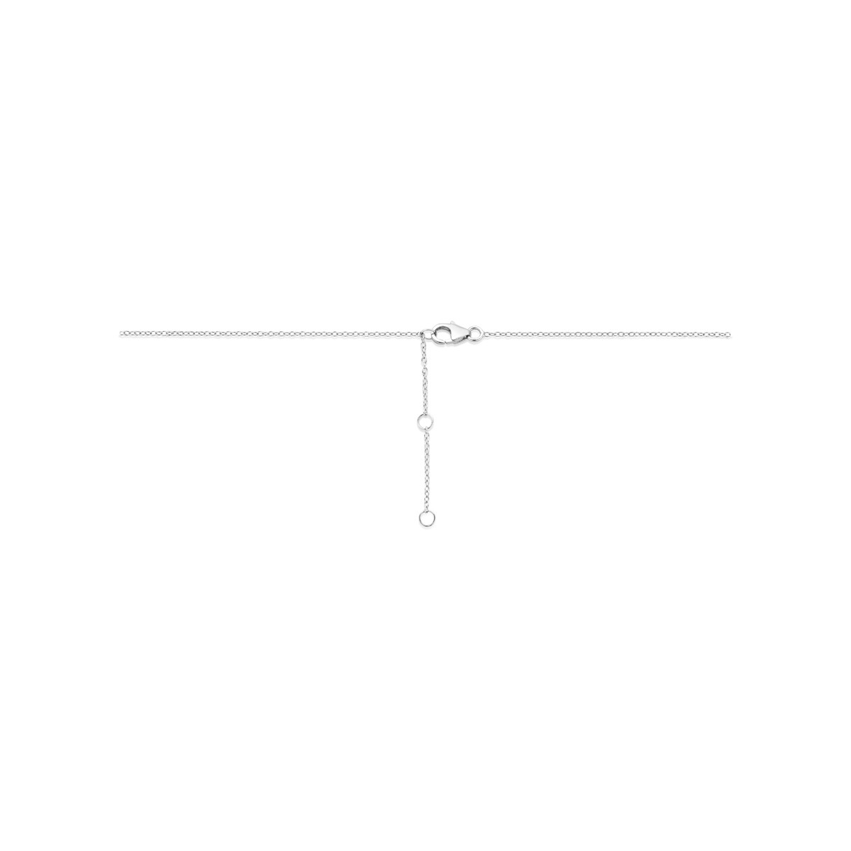 Gerhodineerd 925 zilveren ketting met hanger hartjes 1.2 mm breed - Lengte 41-43-45 cm