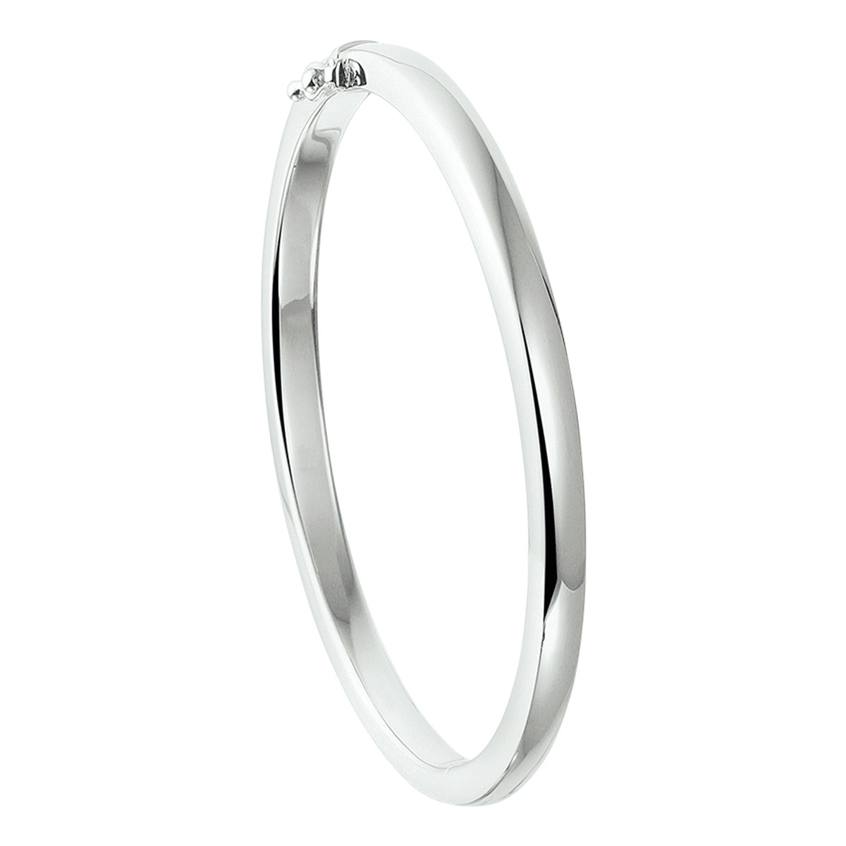 Gerhodineerd sterling zilveren bangle glanzend afgewerkt 6 mm breed