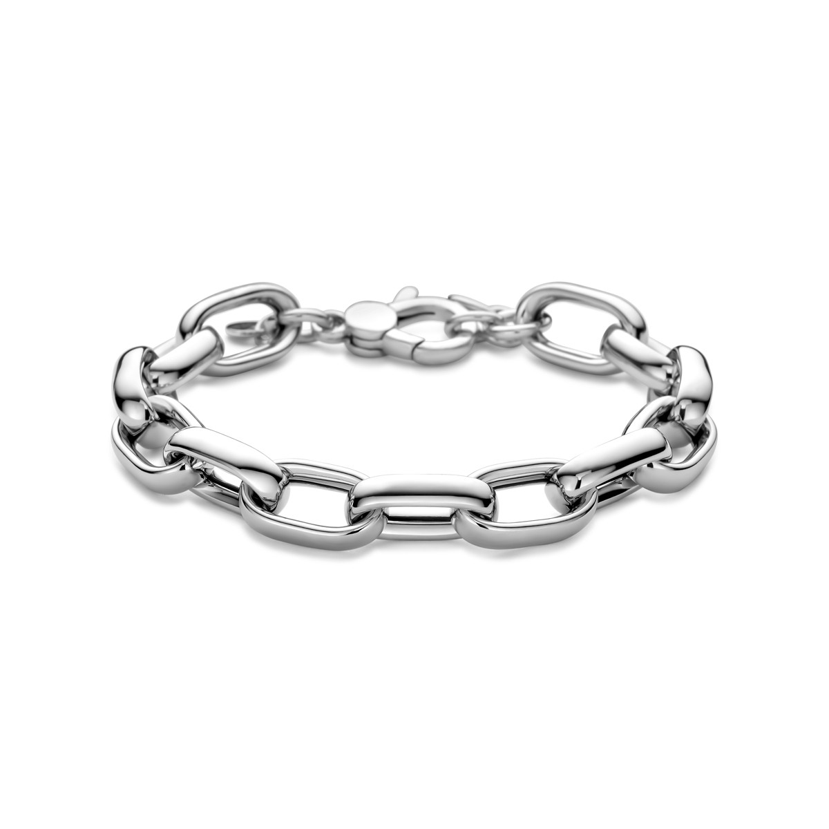 Gerhodineerd zilveren armband met anker schakels van 10 mm breed - Lengte 18-20 cm