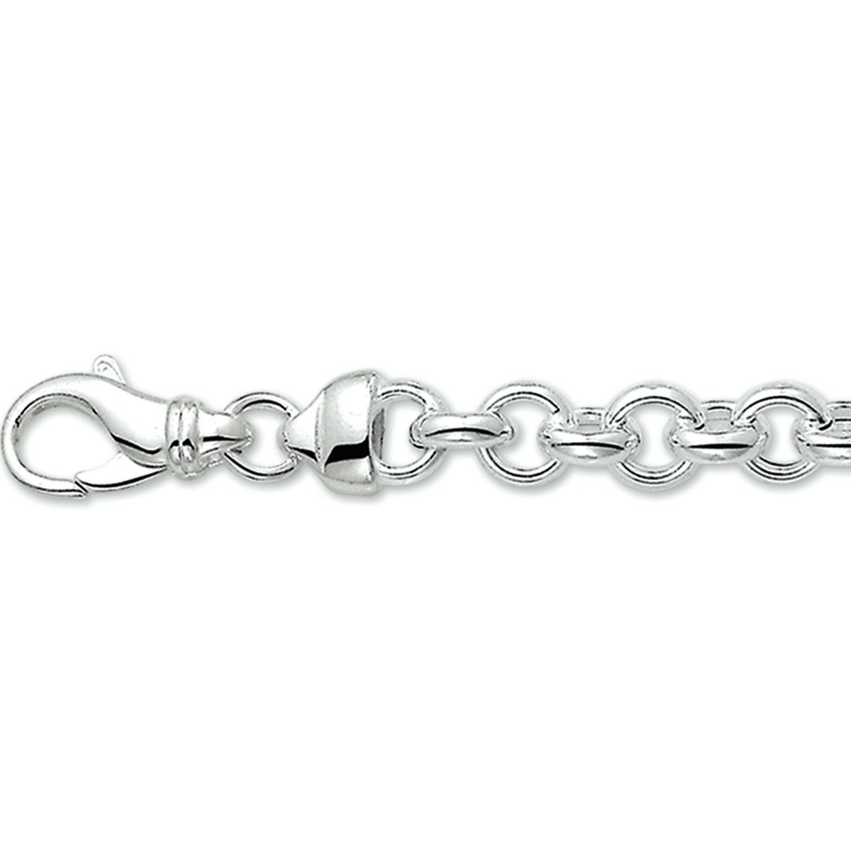 Gerhodineerd zilveren dames jasseronschakelarmband 6.5 mm breed - Lengte 19 cm