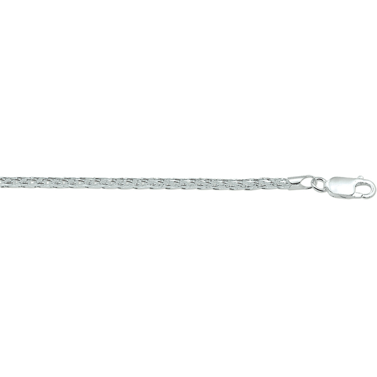 Gerhodineerd zilveren dames schakelarmband met vossenstaartschakel 3 mm breed - Lengte 18 cm