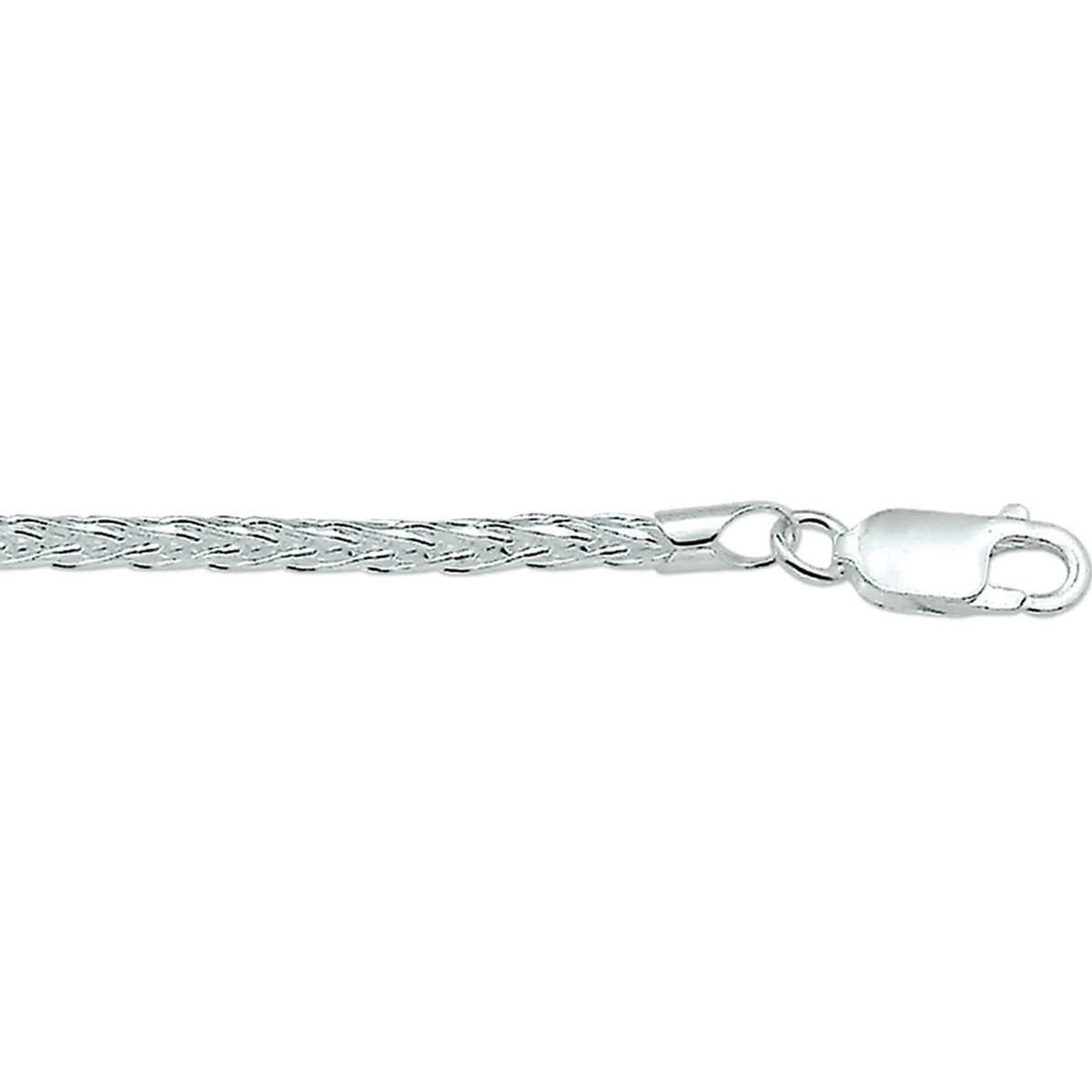 Gerhodineerd zilveren dames schakelarmband met vossenstaartschakel 3 mm breed - Lengte 18 cm