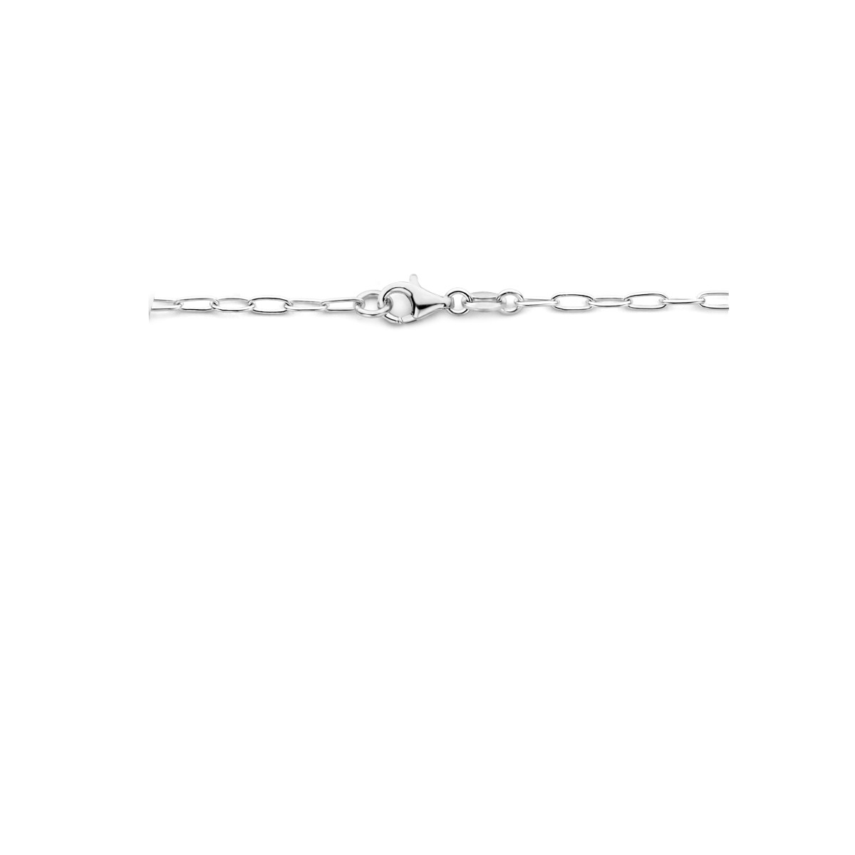 Gerhodineerd zilveren ketting met hartjes slotje - Lengte 42 cm