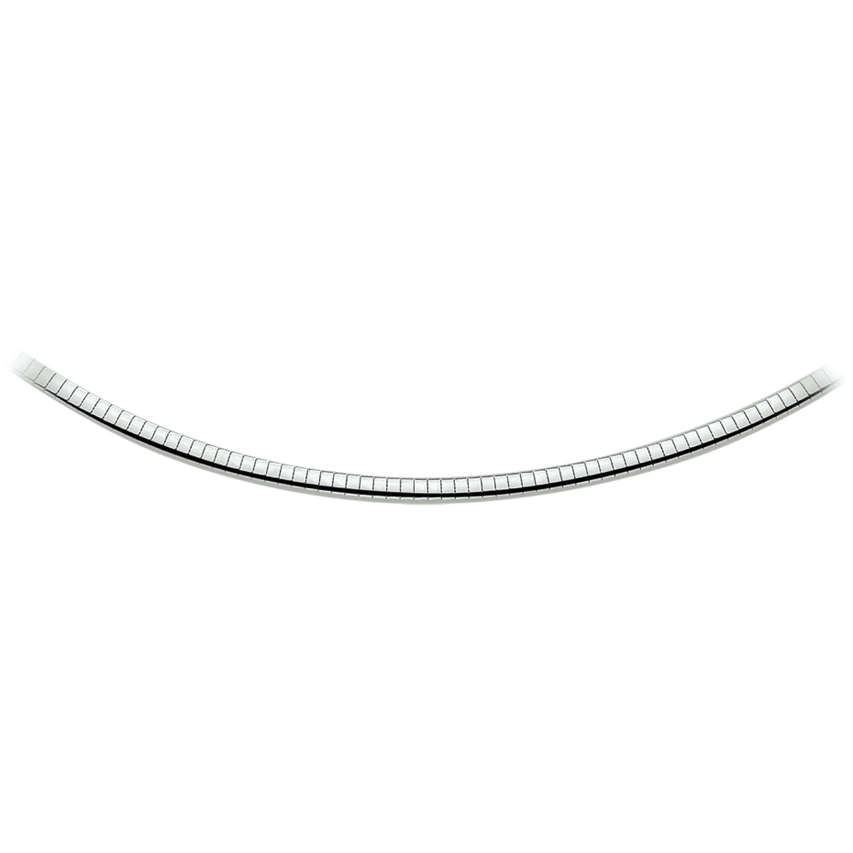 Gerhodineerde bolle omega ketting zilver 4.0 mm