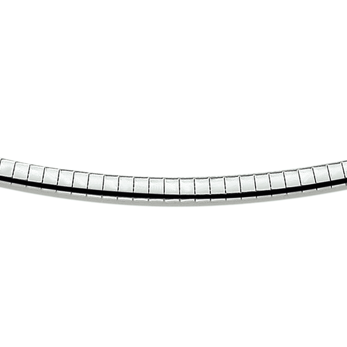 Gerhodineerde bolle omega ketting zilver 4.0 mm