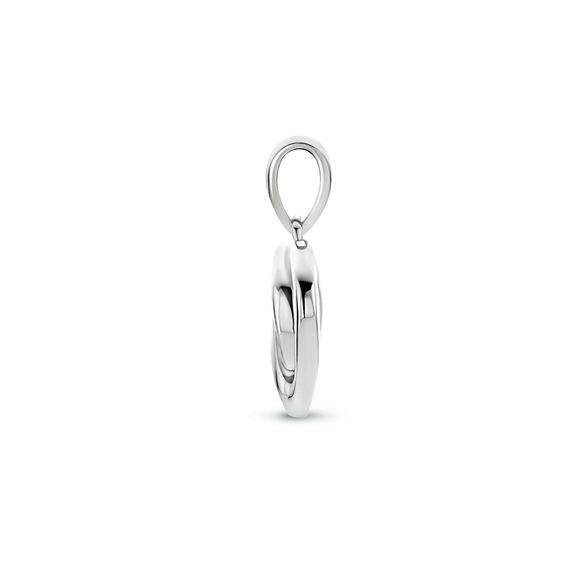 Gerhodineerde gevlochten zilveren hart hanger - 11 x 12 mm