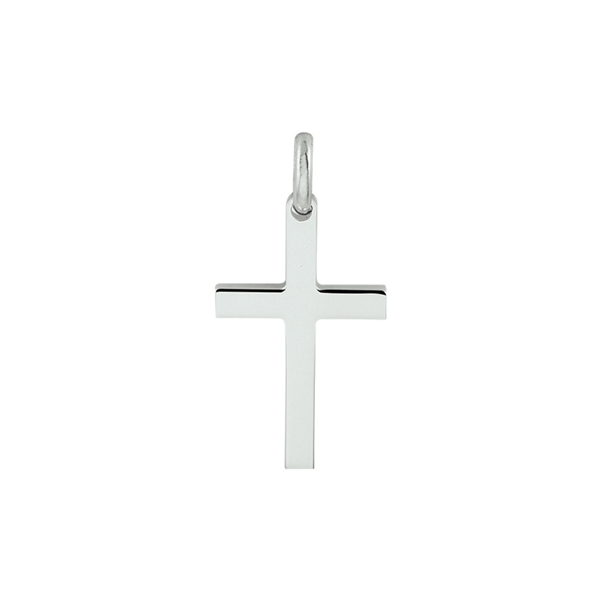 Gerhodineerde kruis hanger zilver - 29 x 15 mm