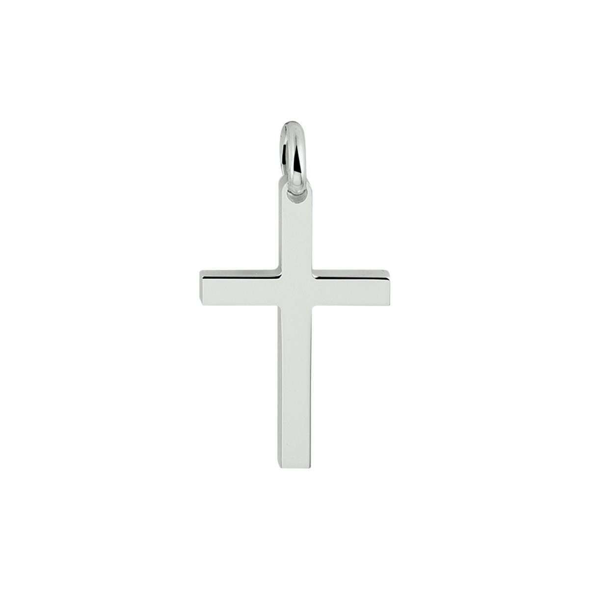Gerhodineerde kruis hanger zilver - 29 x 17 mm