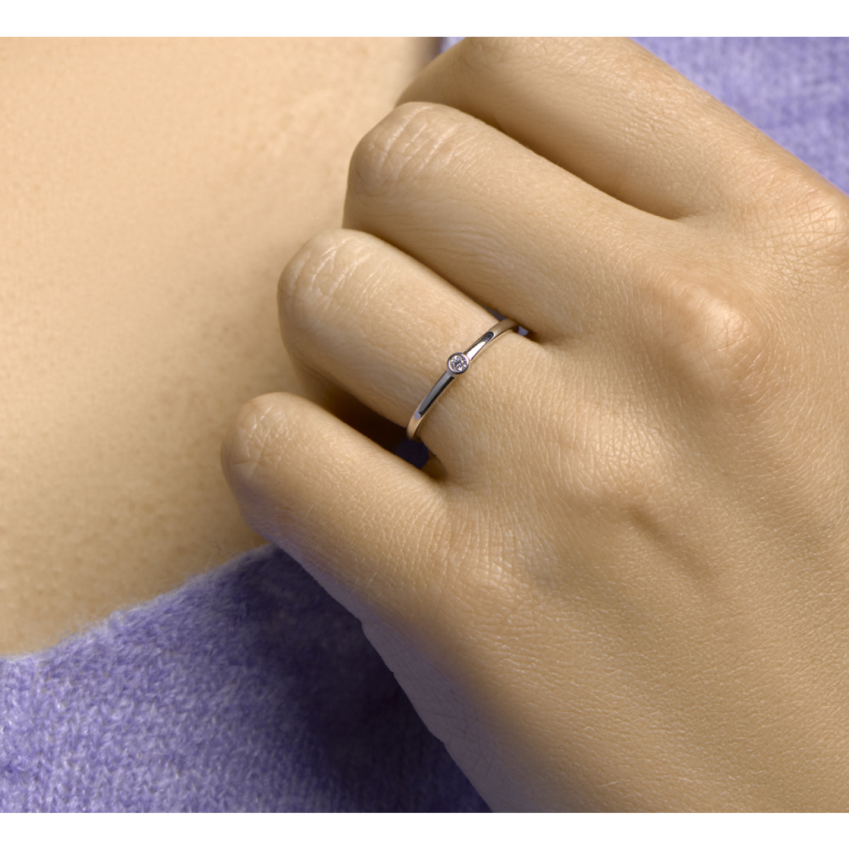 Gerhodineerde zilveren ring met zirkonia
