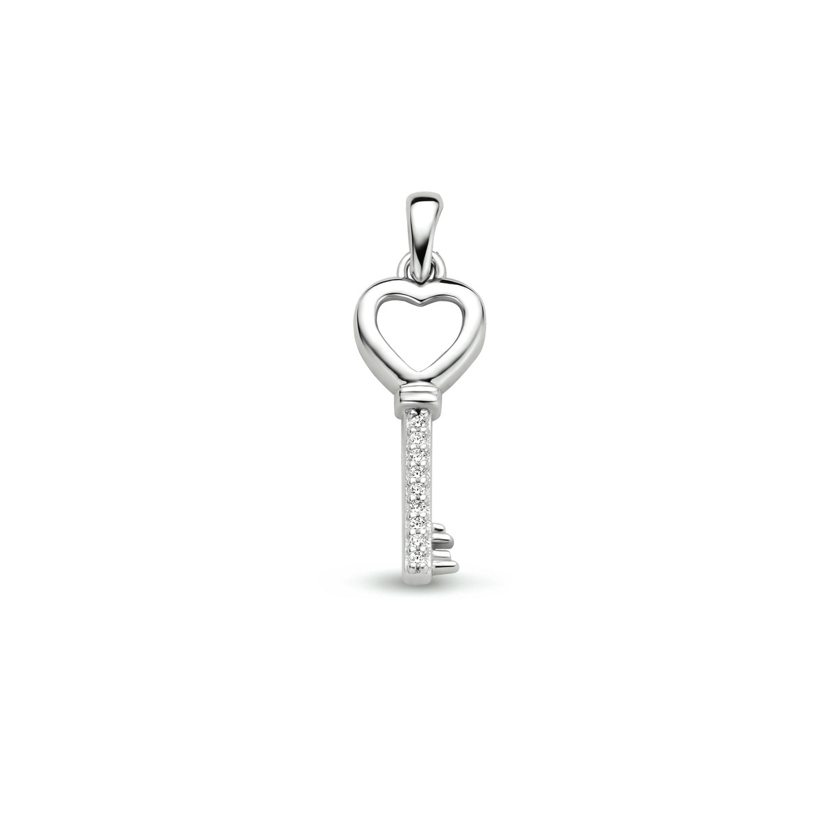 Gerhodineerde zilveren sleutel - 26 x 8.5 mm